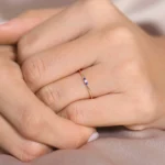925 Silver Minimal Sapphire and Diamond Ring - Image 4