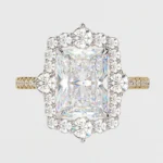 925 Silver 3.00Ct Radiant Cut Diamond Engagement Ring - Image 4