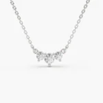 925 Silver Classic Trio Diamond Necklace - Image 5