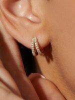 925 Silver Double Hoop Earrings - Image 2