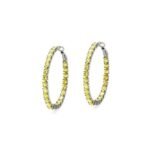 925 Silver Citrine Hoop Earrings