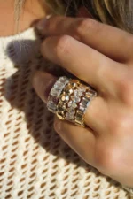 925 Silver Pear Shape Diamond Eternity Ring - Image 4