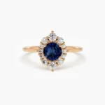 925 Silver Sapphire & Diamond Engagement Ring - Image 3
