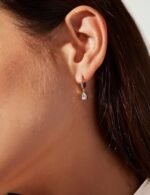 925 Silver Tear Drop Hoop Earrings - Image 2