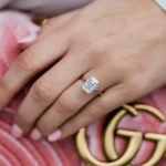 925 Silver 3.80Ct Emerald Cut Diamond Engagement Ring