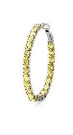 925 Silver Citrine Hoop Earrings - Image 2