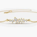 925 Silver Diamond Cluster Bracelet - Image 5