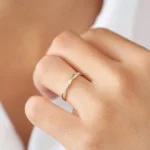 925 Silver Weaving Braid Eternity Diamond Ring - Image 2