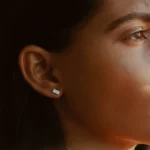 925 Silver Baguette Diamond Bar Earrings - Image 6