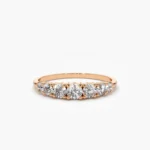 925 Silver 7 Stone Diamond Graduated Wedding Ring - Image 6