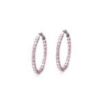925 Silver Fluorite Hoop Earrings