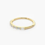 925 Silver 7 Stone Baguette Diamond Wedding Ring - Image 4