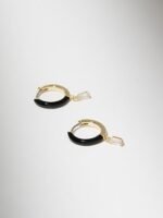 925 Silver Black Enamel Earrings - Image 4