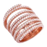 925 Silver Spiral Diamond Ring - Image 3