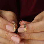 925 Silver Star Minimal Diamond Hoops - Image 2