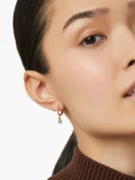 925 Silver Elise Pear Diamond Hoops - Image 6