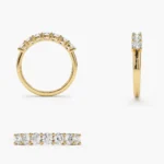 925 Silver 7 Stone Basket Setting Diamond Ring - Image 4