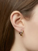 925 Silver Scarlet two tone hoops - Image 2