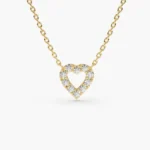 925 Silver Tiny Diamond Heart Necklace