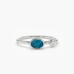 925 Silver London Blue Topaz and Diamond Ring - Image 7