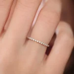 Swarish Round Cz Diamond Shared Prong Wedding Silver Ring - Image 3