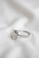 925 Silver 7.00Ct Oval Cut Diamond Engagement Ring - Image 3