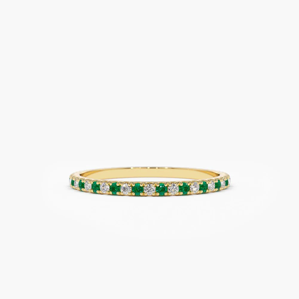 400548_3e5fdafc0db145aab7e0102a2c2ce3bfmv2.webp 925 Silver Emerald and Diamond Eternity Ring - Image 1