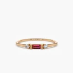 925 Silver Baguette Diamond Ring - Image 3