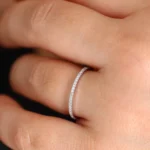 925 Silver Half Eternity Micro Pave Diamond Ring - Image 7
