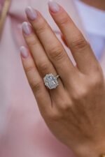 925 Silver 3.00Ct Radiant Cut Diamond Engagement Ring