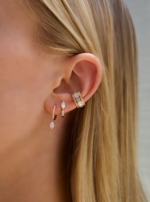 925 Silver Pave Diamond Huggies - Image 2