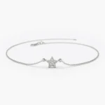 925 Silver Diamond Star Charm Bracelet - Image 5