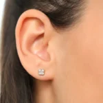 925 Silver Diamond Cluster Floral Studs Earrings