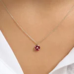 925 Marquise Emerald Cluster Necklace - Image 6