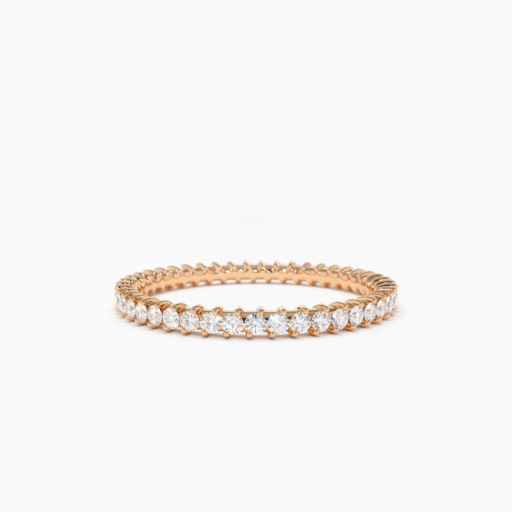 400548_41298516caea4676855c6e72e2446e4fmv2.webp 925 Silver Full Eternity Petite Diamond Ring - Image 1