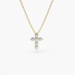 925 Silver Tiny Diamond Cross Necklace