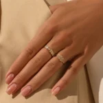 925 Silver Emerald Cut Diamond Wedding Band - Image 3