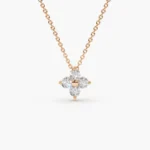 925 Silver Diamond Clover Necklace - Image 4