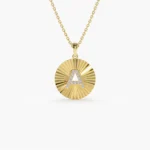 925 Silver Sparkle Disc Diamond Initial Necklace - Image 6