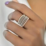 925 Silver Moons Stacking Diamond Ring - Image 6
