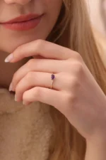 925 Silver Purple Stone Engagement Ring - Image 4