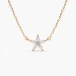 925 Silver Diamond Flower Design Necklace - Image 6