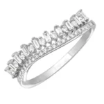 925 Silver Baguette Wave Diamond Ring - Image 4