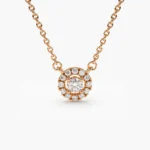 925 Silver Diamond Halo Necklace - Image 6