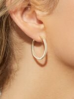 925 Silver Pave Hoop Earrings