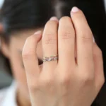 925 Silver Sapphire Art Deco Wedding Ring Band - Image 7