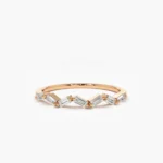 925 Silver Baguette Diamond Stacking Ring - Image 3
