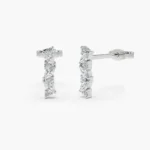 925 Silver Marquise and Round Diamond Studs - Image 4
