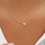 925 Silver Pear Shape Diamond Solitaire Necklace - Image 2
