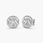925 Silver Baguette Diamond Statement Earrings - Image 4
